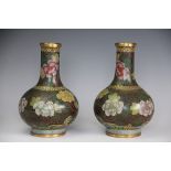 A pair of 20th century Chinese cloisonne vases,