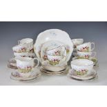 An F R Gray & Sons Ltd, Aldridge part tea service decorated with hunting scenes,