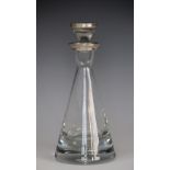 A silver topped decanter and stopper, W I Broadway & Co, Birmingham 2003,