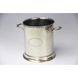 A silver plated two handled ice bucket,