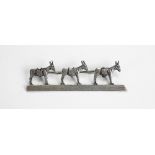 A vintage brooch designed as three donkey's, stamped to reverse 'ST 925',