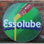 An Essolube vitreous enamel vintage advertising sign, double sided,