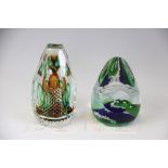 Two Caithness Glass paperweights designed by Martin Murray, to include; Emerald Surprise, 7/100,