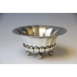 A Continental silver bowl, early 20th century, the fluted bowl with wide,