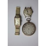 A 9ct gold cased wristwatch, London 1937,