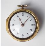 A George II gold pair cased pocket watch by Richard Vick, possibly a Lady's,