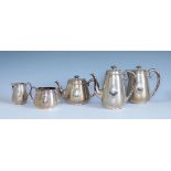 An Elkington & Co silver plated five piece tea service, 1878, 1879 and 1882,