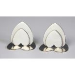 A pair of silver heart menu holders, Sampson Mordan, Chester 1911,