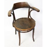 An early 20th century French bentwood cafe chair,