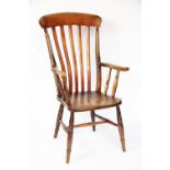 A 19th century beech and ash country kitchen chair,