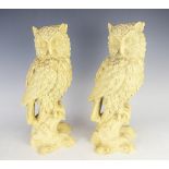 A pair of composition models of owls,