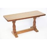 A Robert Thompson of Kilburn (Mouseman) azed oak coffee table,