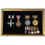 A World War I Military Cross medal group of four to 2731 Lieut E Carhart, R Staffs R,