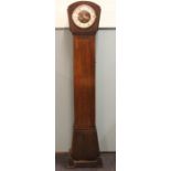 An Art Deco walnut and rosewood eight day grandmother clock,