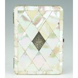 A Victorian mother of pearl calling card case,