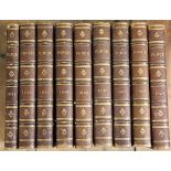 PUNCH OR THE LONDON CHARIVARI, a broken run, including matching bindings for no's 1841-44, 1852-58,