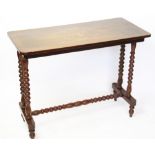 A Victorian inlaid side table, the rectangular top with floral inlay,