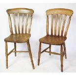 A set of four beech and ash country kitchen chairs,