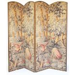 A late Victorian four fold screen,