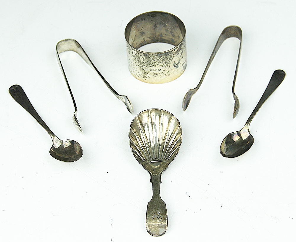 A Victorian silver caddy spoon, with shell shaped bowl, George Adams, London 1847,