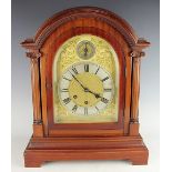 A mahogany eight day chiming bracket clock,