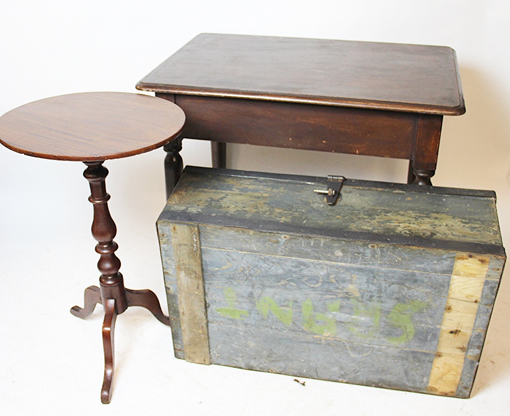 A mahogany topped rectangular side table,