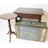 A mahogany topped rectangular side table,