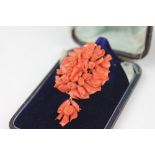 A Victorian Italian carved coral brooch,