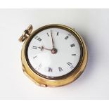 A George II gold pair cased pocket watch by Richard Vick, possibly a Lady's,