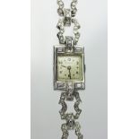 An Art Deco diamond set Bucherer cocktail watch, circa 1920,