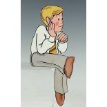 Film Fair Paddington, original 2D character animations, circa 1980, Jonathan Brown seated,