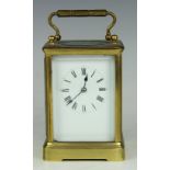 A laquered brass case carriage clock, early 20th century,