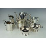 A Walker & Hall EPNS A1 three piece tea and coffee service, circa 1950, No.