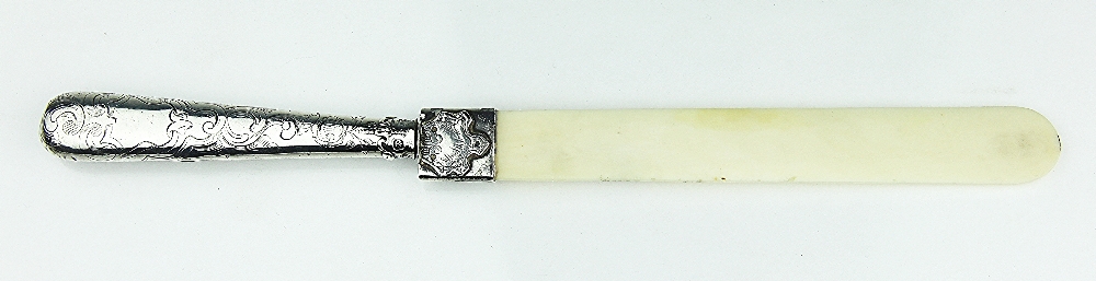 A Victorian silver handled page turner,