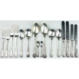 A silver canteen of Kings pattern flatware, Elkington & Co, Birmingham circa 1960,