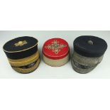 Three 19th century military dress hats,