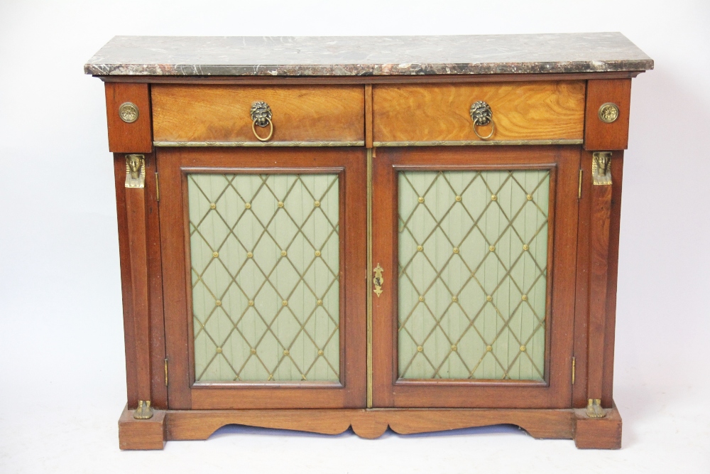 A reproduction Recency style mahogany credenza,