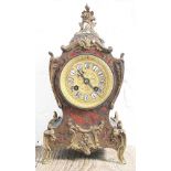 A late 19th century French Boulle work eight day mantle clock,