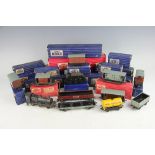 A collection of Hornby Dublo wagons, carriages and rolling stock,