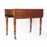 A Regency mahogany Pembroke table, with side drawer,