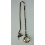 A ladies 14k fob watch,