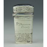 A George IV silver fleam case, Joseph Willmore, Birmingham 1827,