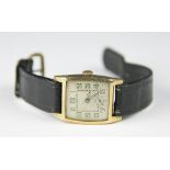 A gentlemans Art Deco 9ct gold Dennison wristwatch,