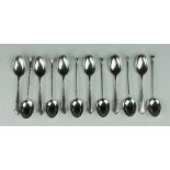 A set of six novelty silver golf club teaspoons, 'L.