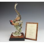 A Capo di monte, Florence Sculture D'arte 'Wild Colours' pheasant by Giuseppe Armani,