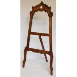 A carved and stained beech artists display easel, in Rococo manner,