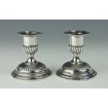 A pair of Victorian dwarf silver candlesticks, Horace Woodward & Co, London 1889,