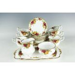 A Royal Albert Old Country Roses pattern part tea service, to include; six cups, six saucers,