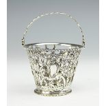 A George III silver sugar basket or pail, circa 1770,