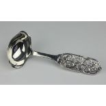 A Norwegian silver ladle, the double lipped ladle with pierced decorative handle stamped '830 S NM',